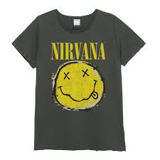 Nirvana - Worn Out Smiley Amplified Vintage Charcoal Medium - T Shirt